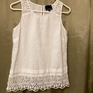 Ladies sleeveless white top